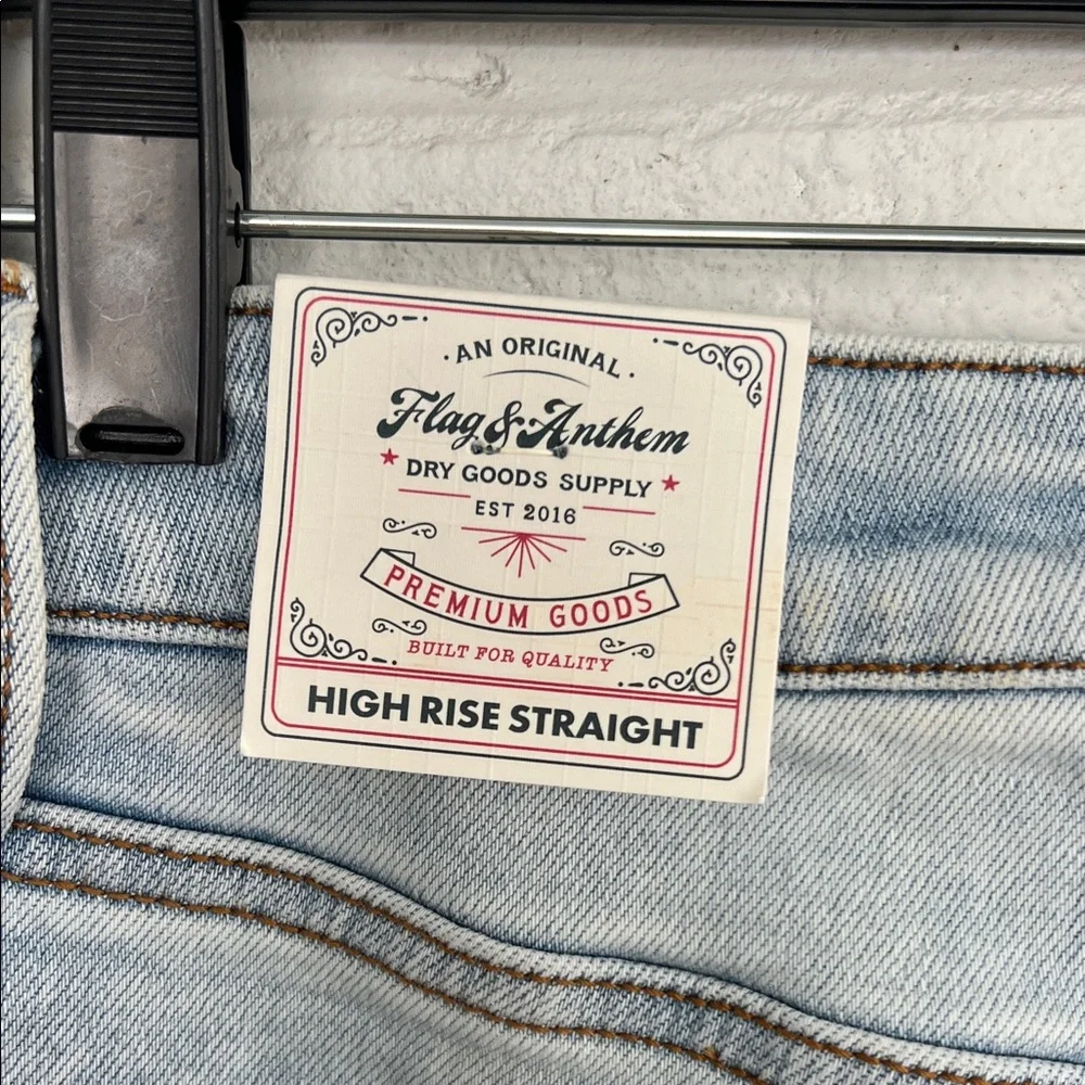 Flag & Anthem Blue Straight Leg Jeans Classic Style - Picture 6 of 12